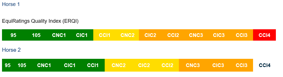 The ERQI is a number between 0 and 1 and is a statistical indicator of risk in the cross-country phase, based on the previous results of that horse.