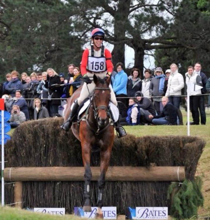 Sandy Lucas Laughing as ‘Arissa’ jumps the big part of the 3star fence at Melb