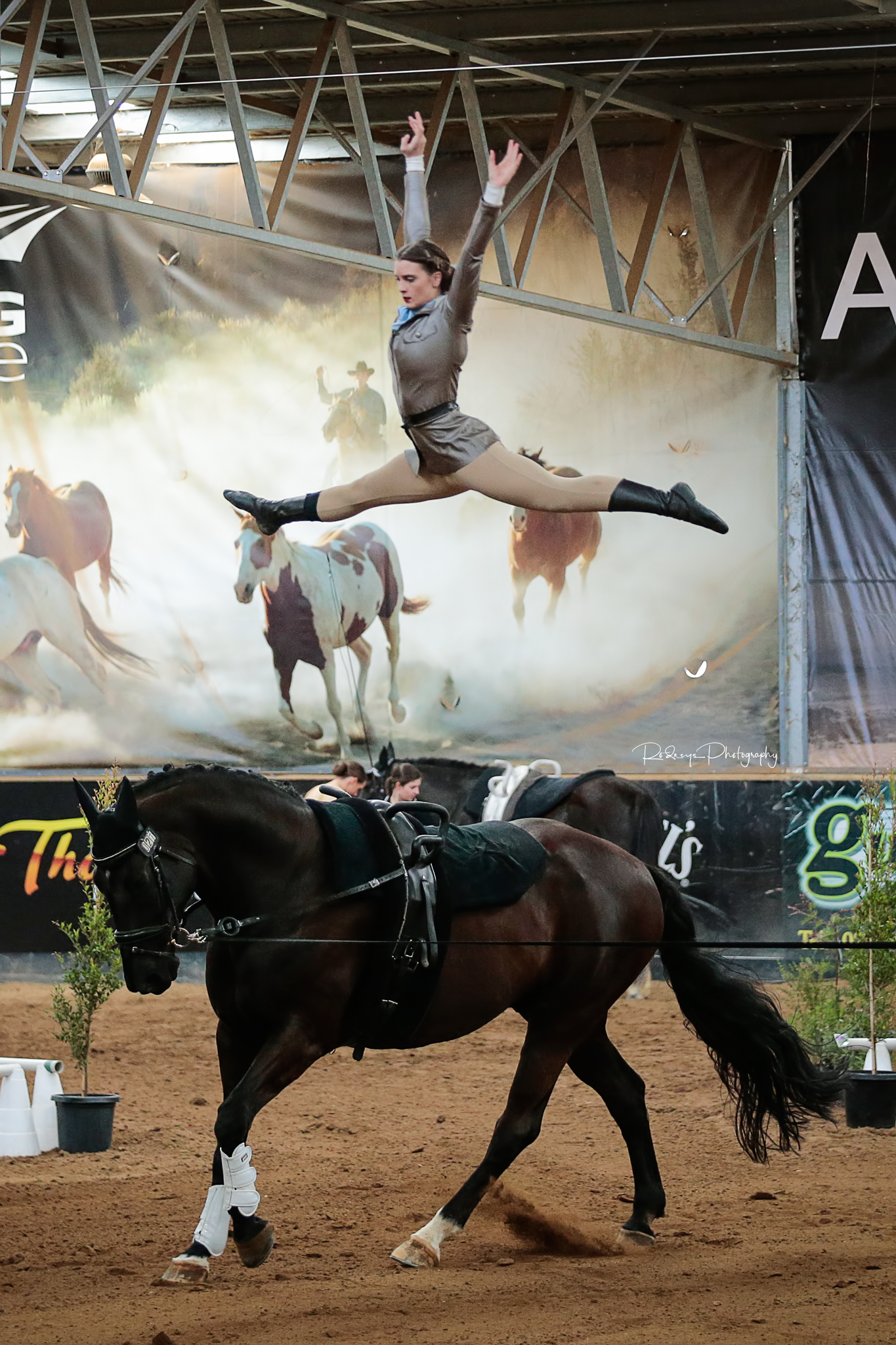 Steph Dore Competing at the Austrailan Vaulting Nationals the week straight after WEG - Photo credit www.Rodneysphotography.com.au