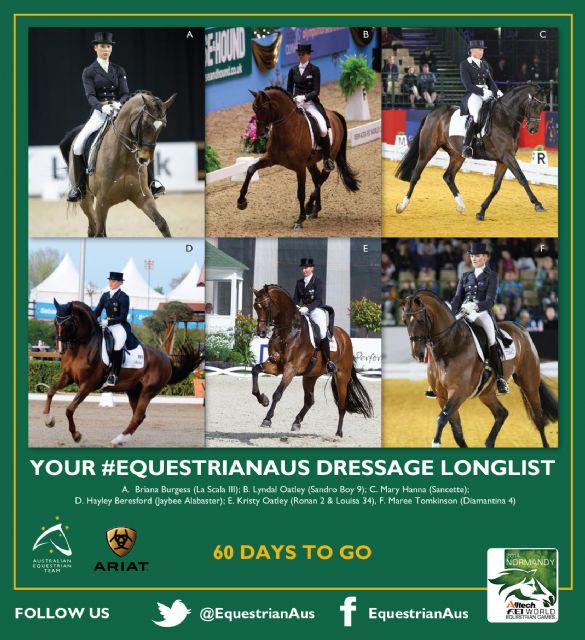 WEG Australian Dressage long list